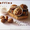 Muffins aux noix et pépites de chocolat