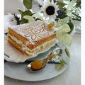 Gâteau léger fourré crème mascarpone, mirabelle et bergamote......