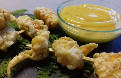 tempura de moules - mayonnaise au curry