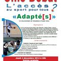 Ciné Débat "L'accès au sport pour tous?" avec projection du film Adapté[s], jeudi 04/12/2014 à l'espace Courbet à Lorient.