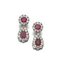 Pair of ruby and diamond earrings, late 19th century
