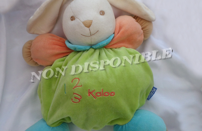 Doudou Peluche Lapin Boule Blanc Vert Orange 123 Eveil Kaloo