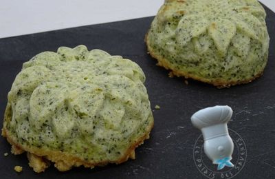 Flans de brocolis, Boursin et crumble