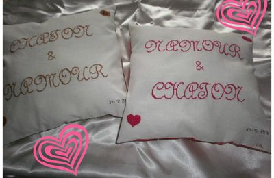 commande coussin " amour " 