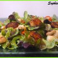 Salade composée et ses bonbons poulet-mozzarella 