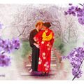 Mariés sous les cerisiers