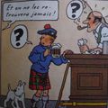 Tintin se prend une pinte en kilt et tape la causette au patron