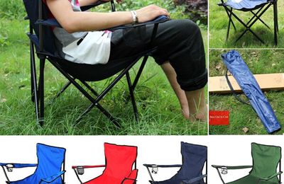 Chaise de camping confort avec housse de rangement