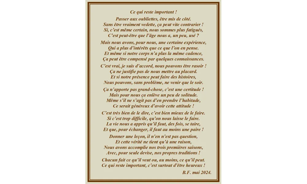 Ce qui reste important