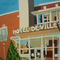 Ma ville :peinture à l' huile 50 X70 