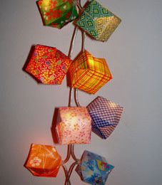 guirlande lumineuse origami cubes 