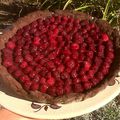 Tarte chocolatée aux framboises