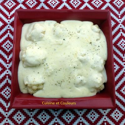 Béchamel au vin blanc, ail, huile d'olive pour chou fleur à gratiner