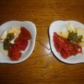 mini cassolettes tomates séchées/mozza/pesto