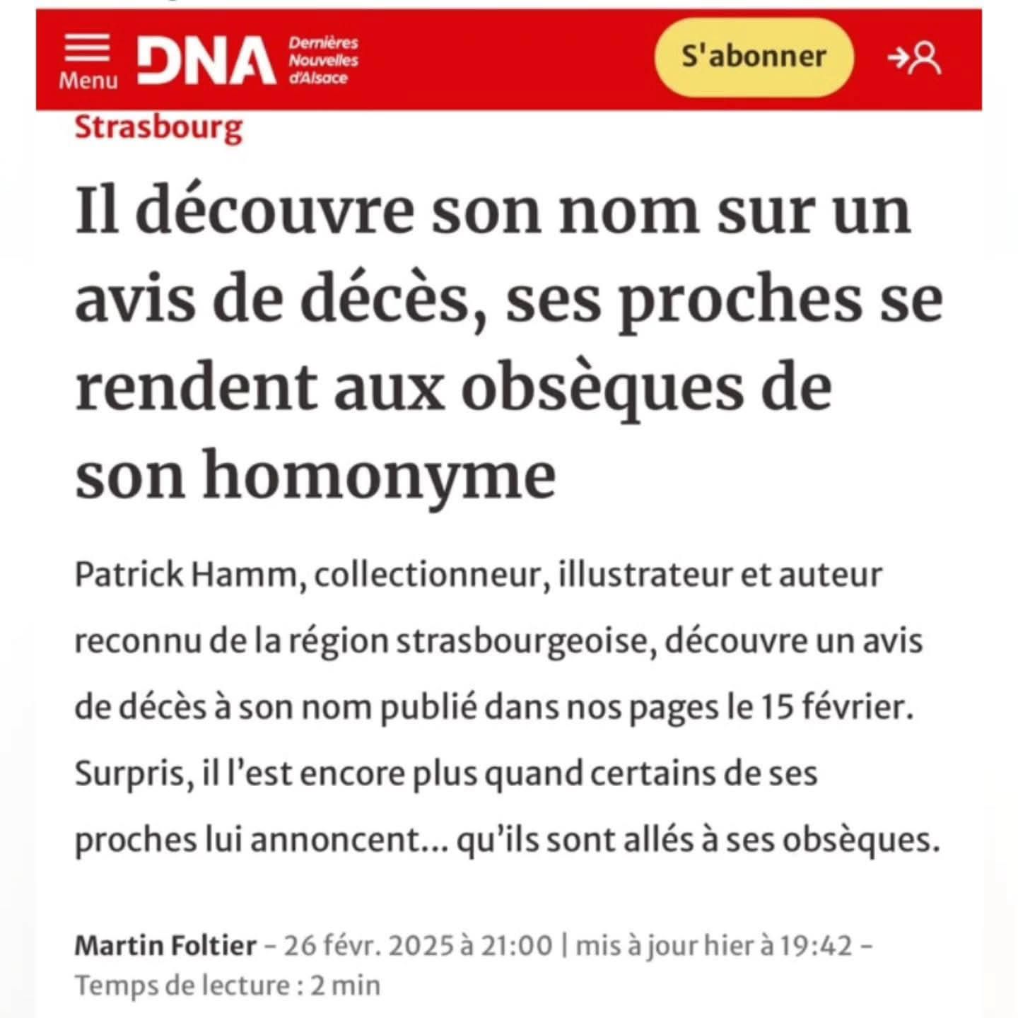T'es pas venu à tes obsèques