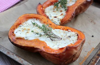 Courge butternut farçie au chèvre facile !