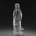 A carved rock crystal figure of Guanyin, Late Qing-Republic period