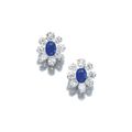 Pair of Kashmir Sapphire and Diamond Earrings, Harry Winston