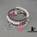 Bracelet multirangs, perles et breloques