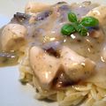 Risone au poulet sauce champignons