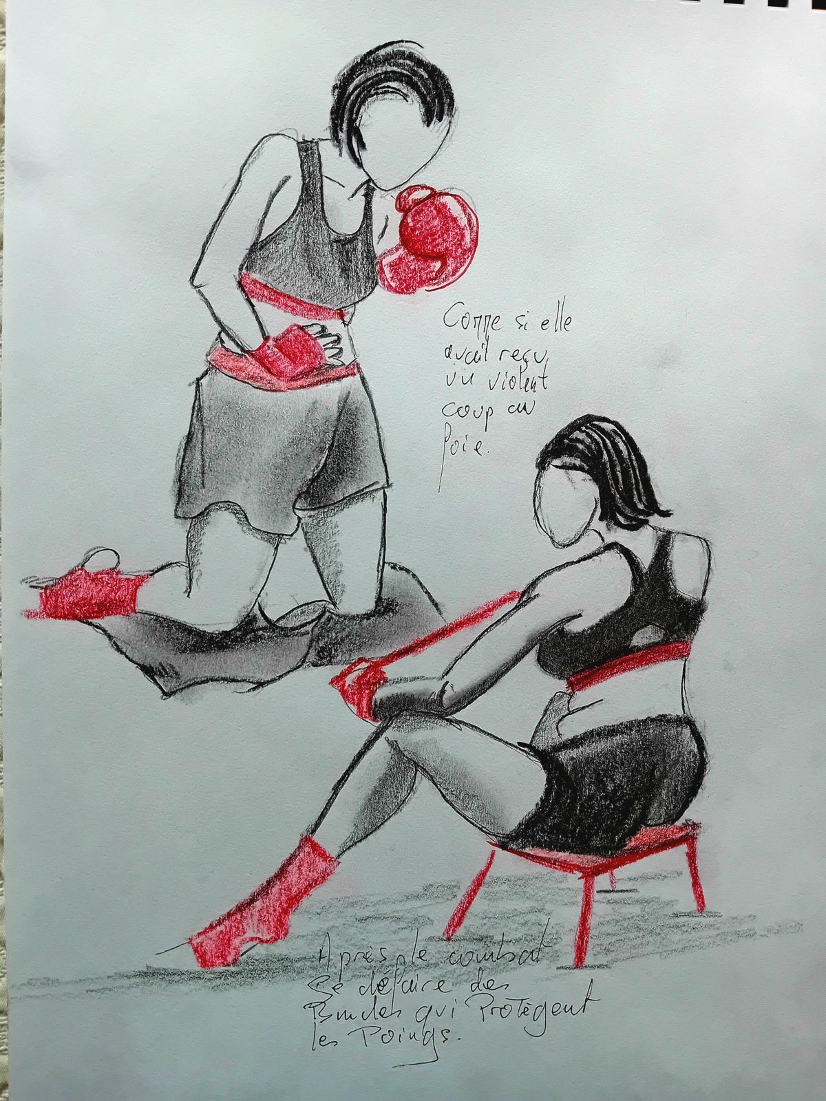 Dessin. Croquis, nu feminin. Modèle vivant. Crayon, fusain 