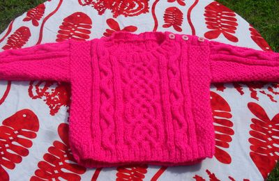 PULL IRLANDAIS ROSE 3 MOIS