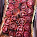 Tarte Filo, oignons, tomates & moutarde