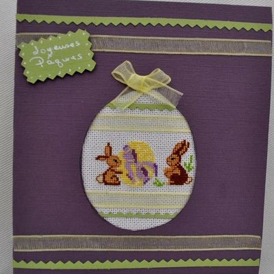 Carte brodée pour Pâques