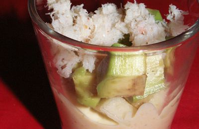 Verrine pomme, avocat et crabe