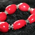 Bracelet à grosses perles-version rouge