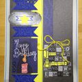 Carte d'anniversaire bougie-lanterne-cadeau