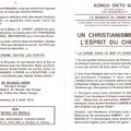 KONGO DIETO 825 : UN CHRISTIANISME SANS L'ESPRIT DU CHRIST ?