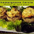 Champignons farcis au poulet et lard fumé