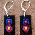 Boucles d'oreilles modernes en papier et perles de verre 