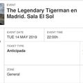 The Legendary Tigerman - Mardi 14 Mai 2019 - Sala El Sol (Madrid)