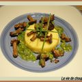 POLENTA AUX GIROLLES ET AUX NOIX