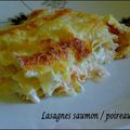 Lasagnes saumon / poireaux un peu citronnées