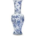 A large blue and white yenyen vase, Chenghua six-character mark, Kangxi period (1662-1722)