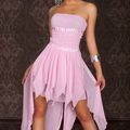 La robe bustier en voile rose