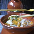 Soupe de légumes au houmous,...  ou l'Art de recycler le Pot-au-Feu 