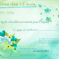 Diplôme de jeu des 12 mois (turquoise et vert anis)...