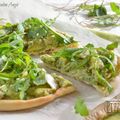 Pizza verde {avocat, roquette & amandes}