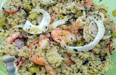 Salade de semoule aux crevettes