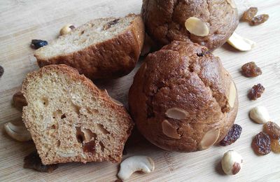 Muffins amandes & raisins à l'huile de noix