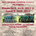 Tournoi Dimanche 8 et Lundi 9 avril