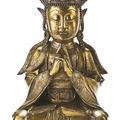 A fine gilt-bronze figure of a bodhisattva, possibly Samantabhadra, China, Ming dynasty