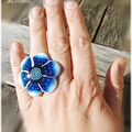 Bague "Fleur Bleue" version 2