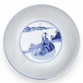 A blue and white 'Romance of the West Chamber' bowl, Chenghua six-character mark, Kangxi period (1662-1722)