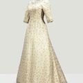 Balenciaga Haute Couture, 1958. Robe du soir en faille ivoire brodée de fleurs et perles par la Maison Rébé