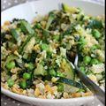 Quinoa et lentilles corail aux légumes et aux herbes